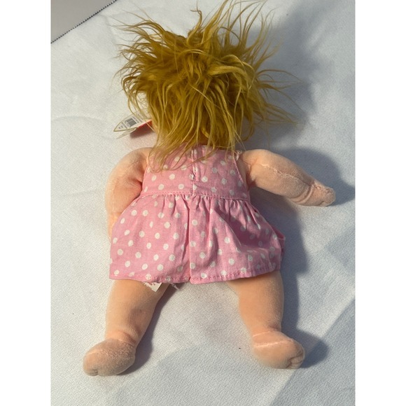 Ty Beanie Kids Precious Doll Blonde Hair Pink Polka Dot Dress - Picture 2 of 5